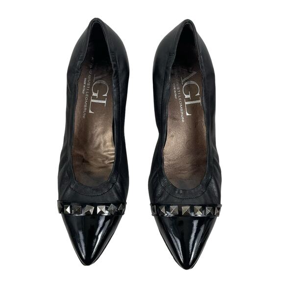 Attilio Giusti Leombruni AGL Pyramid Studded Pumps Low Heel Black Size 40.5 - Picture 3 of 11